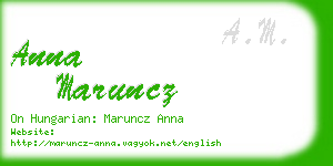 anna maruncz business card